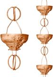 Monarch Pure Copper Oriental Hammered Cup Rain Chain, 8.5-Foot Length
