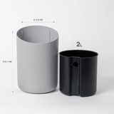 Kazai. Bol Cosmetische Prullenbak 2L Lichtgrijs Rond Kunststof