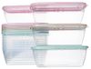 Omgoods - Set de boîtes alimentaires de 12 - Sans BPA - 1,2 l - Adapté au micro-ondes - Résistant au lave-vaisselle - Plastique transparent - Dimensions 15 x 9,4 x 6 cm - Boîtes de rangement