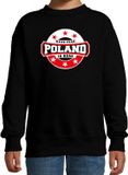 Bellatio Decorations Have fear Poland is here sweater met sterren embleem in de kleuren van de Poolse vlag - zwart - kids - Polen supporter / Pools elftal fan trui / EK / WK / kleding 110/116