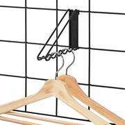 IDesign Kledinghaak voor modulair systeem, grote metalen haak voor 6 kleerhangers, bevestiging aan bijpassend wandrooster voor garderobe, badkamer, slaapkamer of kantoor, matzwart