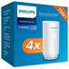 Philips Wasser Ontap AWP305P4/10 Filter Cartridge, Microfiltration, 1000 Liters Filtration Capacity, Filters Sediment, Chlorine, and Other Taste-Altering Substances, Pack of Four