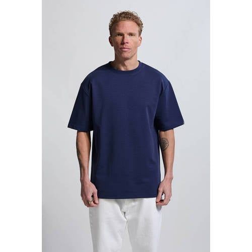 Vänner Vänner relaxed T-shirt met backprint donkerblauw