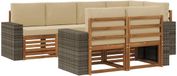 vidaXL - Canapé d'angle - 7 places - Naturel et beige - Polyester