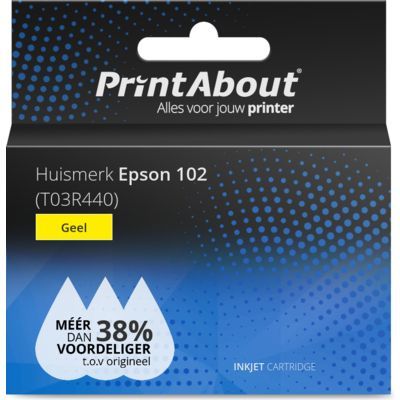 PrintAbout Compatible Ink Cartridge 102 (T03R440) - Yellow - 6000 Pages - 70ml - for Epson EcoTank Printers