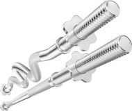 Hop-Sport Set van verchroomde stalen halterstangen, rechte stang 167 cm, Super Curl EZ stang 120 cm, diameter 30 mm