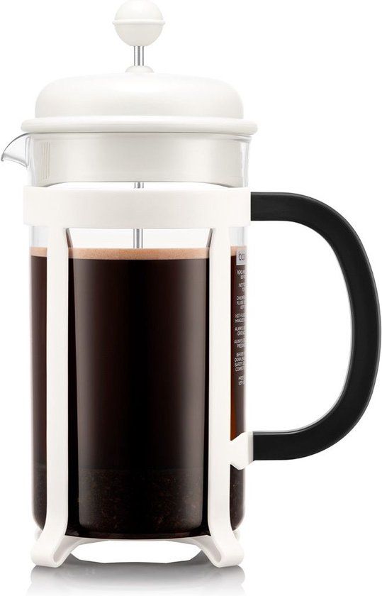 Bodum Java French Press Cafetière - Kunststof - 8 kops - Gebroken Wit - 1L