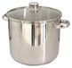 Casserole 30 cm, 16 L, Acier inoxydable, Argenté, Couvercle en verre