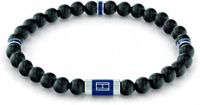 Tommy Hilfiger TJ2790323 Heren Armband - Leer/Staal - Zwart