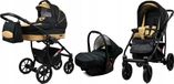 BabyLux® Largo | Set de poussette 3 en 1 | Black Coffe | Poussette combinée | Ensemble de poussette | Poussette canne
