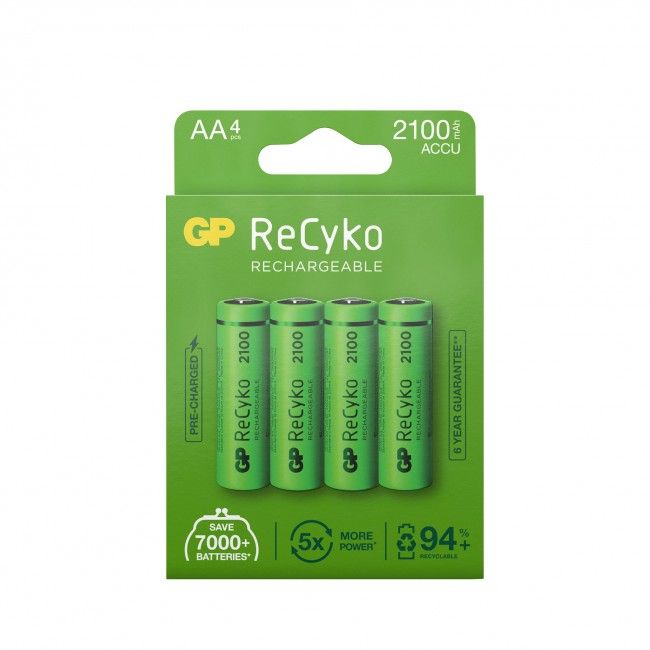 GP ReCyko AA NiMH Rechargeable Batteries - 2000mAh - 4 Pack