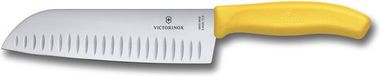 Victorinox Santokumes Swiss Classic, rvs geel kunststof