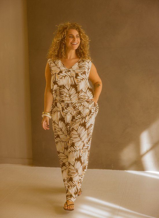 YEST CURVE Nelleke Bottoms - Coffee Brown/Multi-C - maat 1(48)