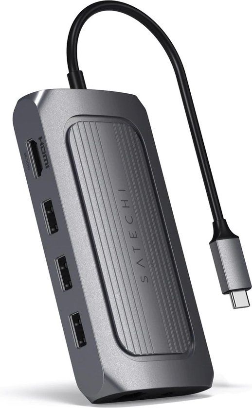 Satechi USB4 Multiport Adapter met 8K HDMI - Grijs