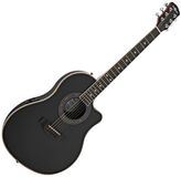 Gear4music Roundback Electro Acoustic Guitar, Black