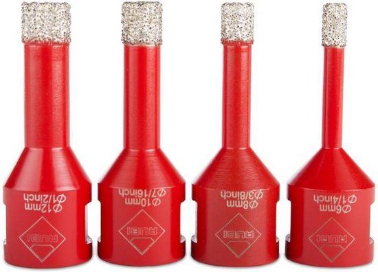 Rubi 50938 4-delige diamantborenset voor droogboren - 6-8-10-12mm