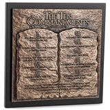 De Toon De tien geboden gehamerd bronzen 8.75 x 8.75 gegoten stenen beeldhouwwerk plaque