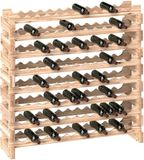 Homcom Wijnrek - Vurenhout - 114×28×113,5 cm - Natuurlijk hout