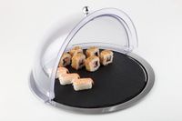 APS-Germany BuffetSet 3-delig - RVS serveerplateau + 1x serveerplateau van natuurleisteen en 1 rolltop deksel