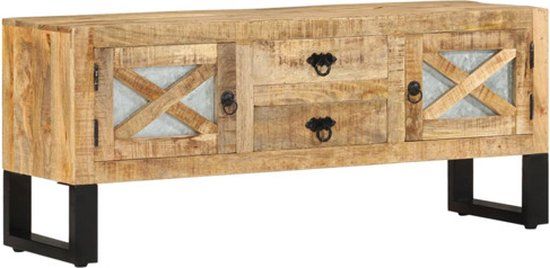 vidaXL Tv-meubel 110x30x45 cm ruw mangohout