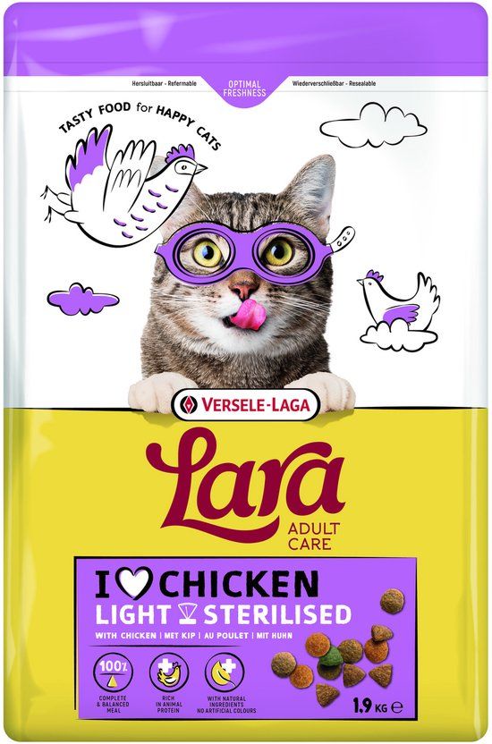 Versele-Laga Lara Adult Care Light Sterilised Kip - Kattenvoer - 1.9 kg