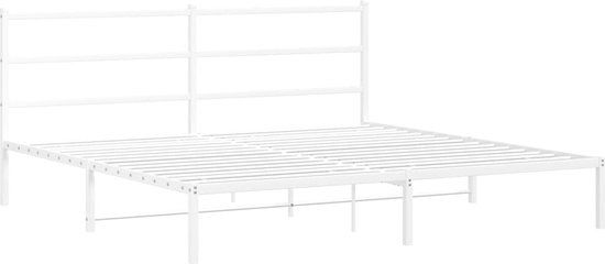vidaXL Bedframe met hoofdbord Metaal Wit 180x200 cm