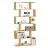 VASAGLE Bibliothèque, 6 étagères, autoportant, moderne basique | Étagère décorative, pour présentation, pour salon, chambre, bureau, Chêne naturel, Collection CUSTOS LBC061T70