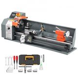 VEVOR Tour à Métaux d'Établi 220x762 mm 1100 W Tour Métaux Semi-Automatique pour Tournage et Filetage de Précision, Vis-Mère Électronique, Vitesse Variable Max. 2500 tr/min, avec Moteur Sans Balais