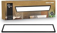 B.K.Licht Shallow - LED Badkamerlamp Plafonniere - paneel plafondlamp - badkamerverlichting met neutraal wit licht - IP44 - 98 x 20 cm - zwart