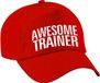 Bellatio Decorations cadeau pet/cap voor volwassenen - Awesome Trainer - rood