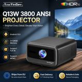 NONE TouYinger Q13W Android Projector, Native 1080P Full HD Home Cinema, 4K Ondersteuning, USB, Video Film Gaming & Vergader Beamer