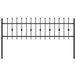 vidaXL Spike Fence ASTEN 200 x 110 cm Powder-coated Steel Black