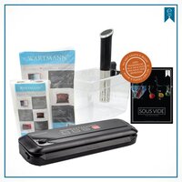 Wartmann 1508 Sous Vide Stick Set - Incl. Vacuum Machine, Bags & Rolls, Water Bath & E-Book