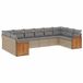 vidaXL 10-delige Loungeset met Kussens, Poly Rattan, Beige