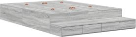 vidaXL Bedframe met opbergruimte met lade, Sonoma grijs, 140 cm