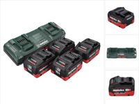 Metabo 18 V basisset 4x accu 10,0 Ah LIHD + ASC 145 DUO dubbele lader CAS-systeem