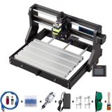 VEVOR Machine à Graver CNC 3018 Graveur 2500 mW Zone de Travail 30x18x4,5 cm, Carte de Contrôle GRBL, Haute Précision, pour Graver Bois, Plastique, Acrylique, Résine, Fibre de Carbone