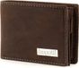 bugatti City Line Coin Wallet with Flap 4 CC Metal Logo Brown