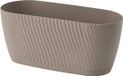 Form-Plastic Bloempot / plantenbak / Langwerpige bloempot met schoteldoos - Beige - 27cm