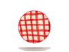 H&h Set van 6 kerstborden fruitborden check 20 cm