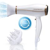 Aigostar Luna - Föhn met Diffuser en Blaasmond - Reisföhn - Inklapbare Compacte Haardroger - Ionische - Coolshot - 3 Standen - 2200W - Wit