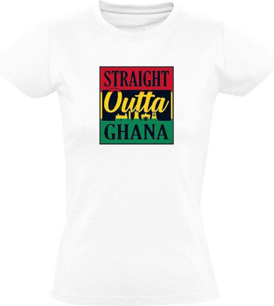 Ghana T-shirt Dames - Wit - 3XL
