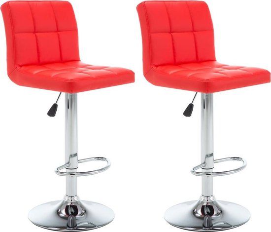 vidaXL Barstoelen 2 stuks Kunstleer Rood