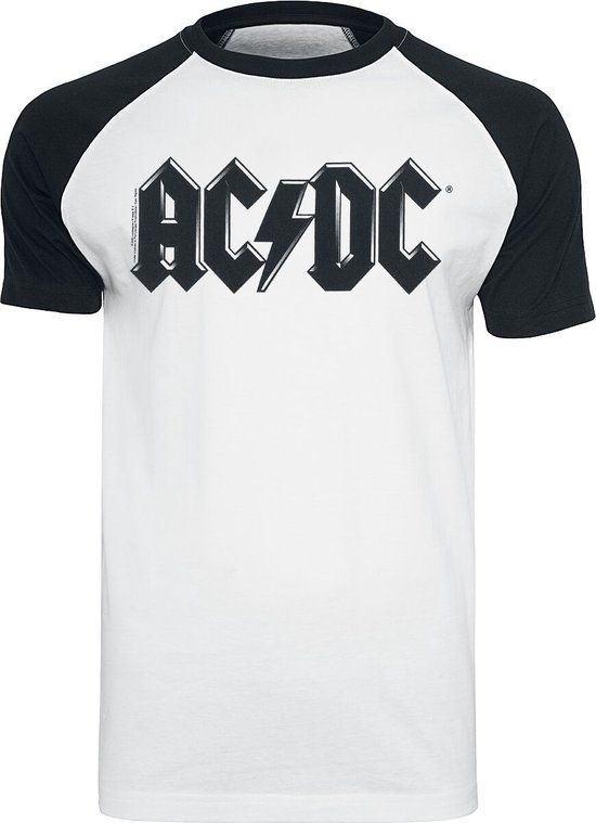 AC/DC Black Logo Heren T-shirt - wit/zwart - 3XL