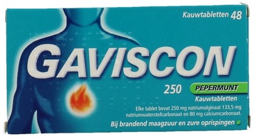 Gaviscon 250 Pepermunt Kauwtabletten