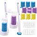 Set de 2 brosses de bain jetables - avec manche allongé et support, 54 têtes de nettoyage interchangeables