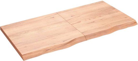 vidaXL Wandschap - 120x60x(2-4)cm - Massief Eikenhout - Lichtbruin