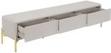 Vente-unique Meuble TV avec 3 tiroirs en MDF - Beige et doré - LYBAKA