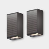Calex Birindisi Solar Wandlamp - Warm Wit up & down Licht - op zonne-energie - Draadloos - Waterdicht - Zwart - 2-pack