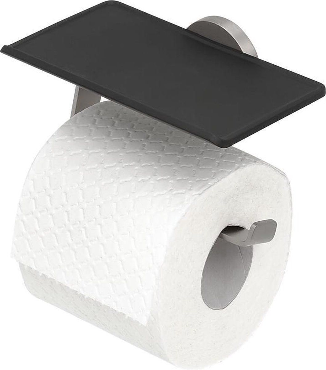 Tiger Noon Toiletrolhouder met planchet RVS